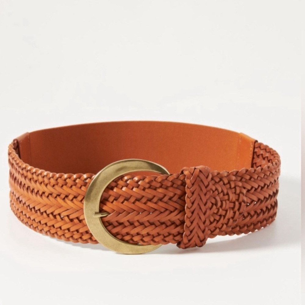 Anthropologie Sienna Leather Braided Belt
